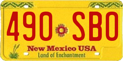 NM license plate 490SBO