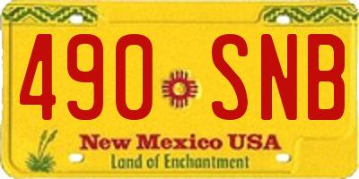 NM license plate 490SNB