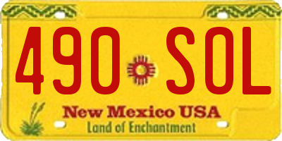 NM license plate 490SOL