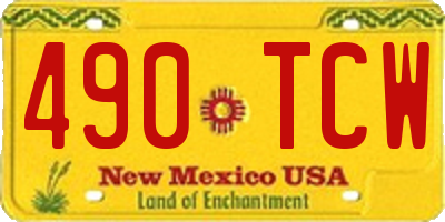 NM license plate 490TCW