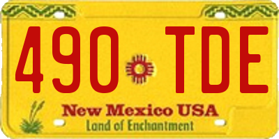 NM license plate 490TDE