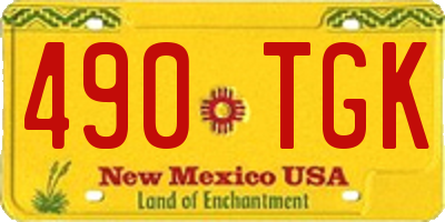 NM license plate 490TGK