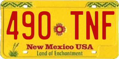 NM license plate 490TNF