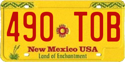 NM license plate 490TOB