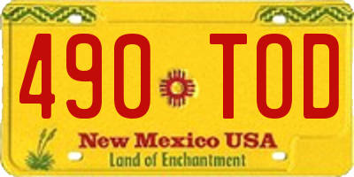 NM license plate 490TOD