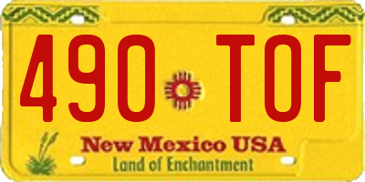 NM license plate 490TOF