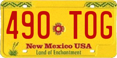 NM license plate 490TOG