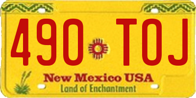 NM license plate 490TOJ