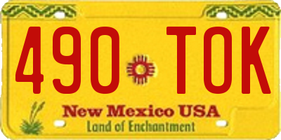 NM license plate 490TOK