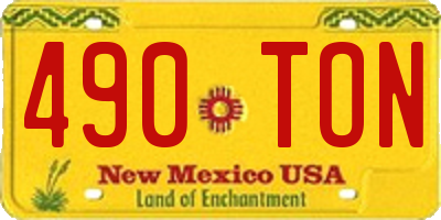 NM license plate 490TON