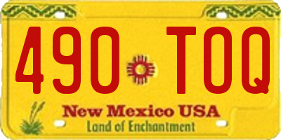 NM license plate 490TOQ