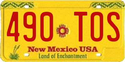 NM license plate 490TOS
