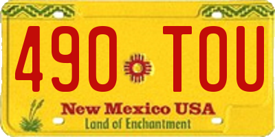 NM license plate 490TOU