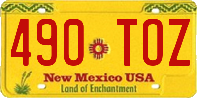NM license plate 490TOZ