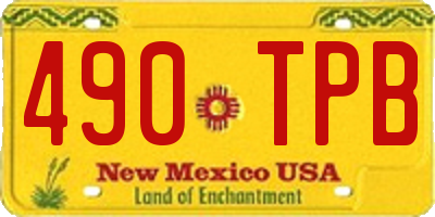 NM license plate 490TPB