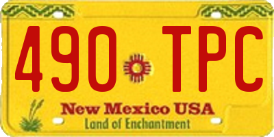 NM license plate 490TPC