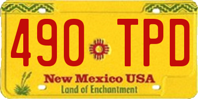 NM license plate 490TPD