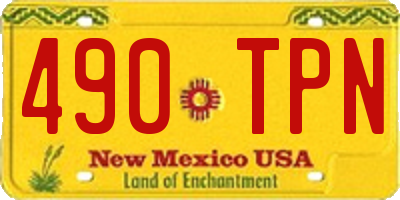 NM license plate 490TPN