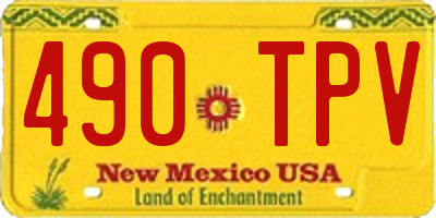 NM license plate 490TPV