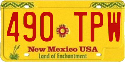 NM license plate 490TPW