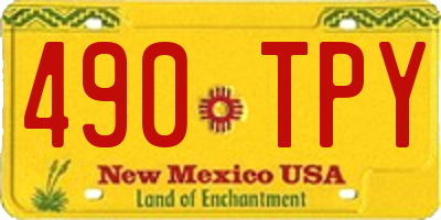 NM license plate 490TPY
