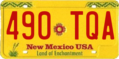 NM license plate 490TQA