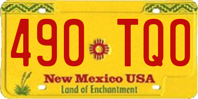 NM license plate 490TQO