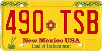 NM license plate 490TSB