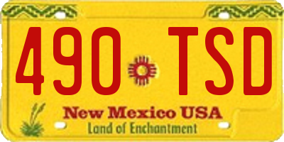 NM license plate 490TSD