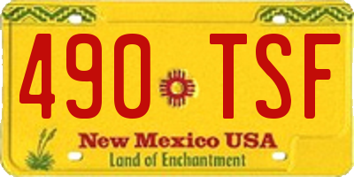 NM license plate 490TSF