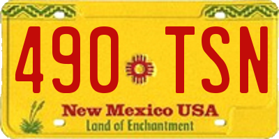 NM license plate 490TSN