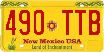 NM license plate 490TTB