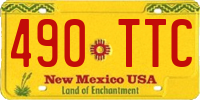 NM license plate 490TTC