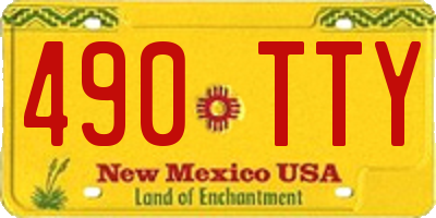 NM license plate 490TTY
