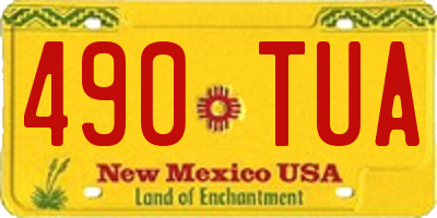 NM license plate 490TUA
