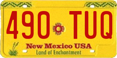 NM license plate 490TUQ