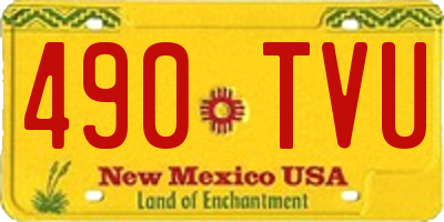 NM license plate 490TVU