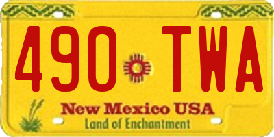 NM license plate 490TWA