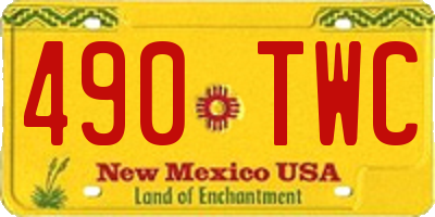 NM license plate 490TWC