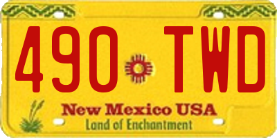 NM license plate 490TWD