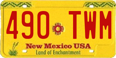 NM license plate 490TWM