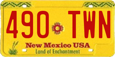 NM license plate 490TWN