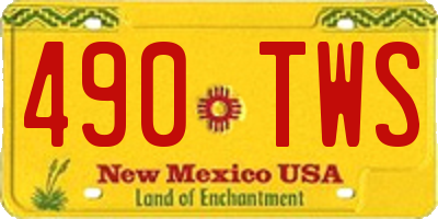 NM license plate 490TWS