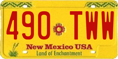 NM license plate 490TWW