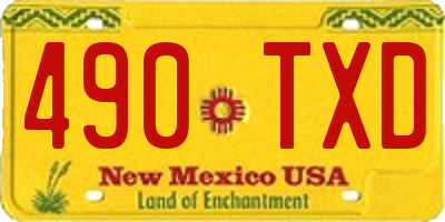 NM license plate 490TXD