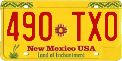 NM license plate 490TXO