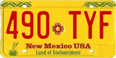 NM license plate 490TYF