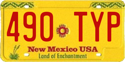 NM license plate 490TYP
