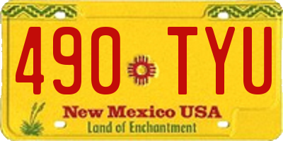 NM license plate 490TYU