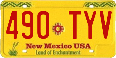 NM license plate 490TYV
